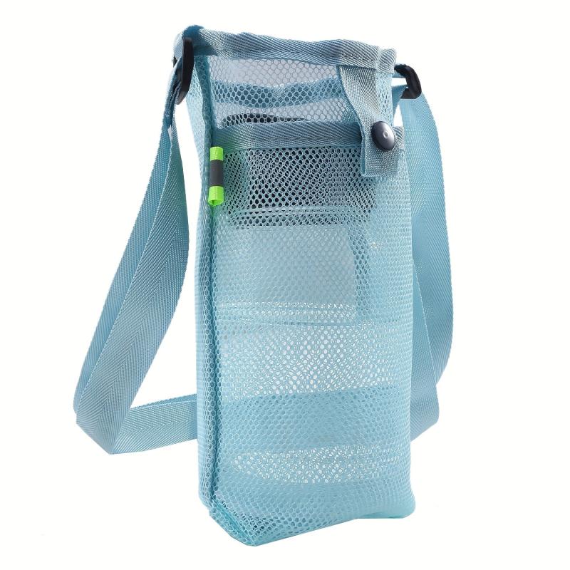 Mesh Bottle Carrier Bag Adjustable Shoulder Strap