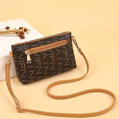 Vintage Letter Print Coin Purse Shoulder Bag for Work