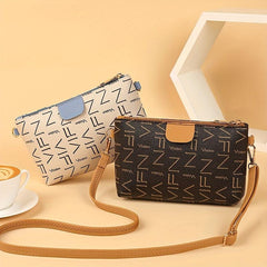 Vintage Letter Print Coin Purse Shoulder Bag for Work