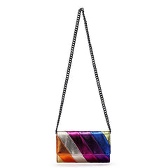 Colorful Striped Crossbody Bag Rainbow Colorblock Shoulder Bag