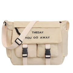 Casual Letter Shoulder Bag Large Capacity Messenger Crossbody Bag