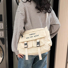 Casual Letter Shoulder Bag Large Capacity Messenger Crossbody Bag