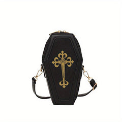 Gothic Coffin Crossbody Bag Vintage Dark Style Novelty Purse