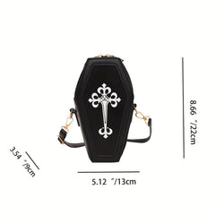 Gothic Coffin Crossbody Bag Vintage Dark Style Novelty Purse