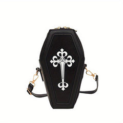 Gothic Coffin Crossbody Bag Vintage Dark Style Novelty Purse