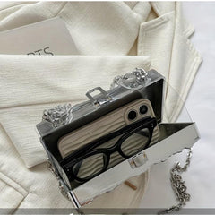 Glitter Acrylic Crossbody Evening Clutch Purse Wedding Party Handbag