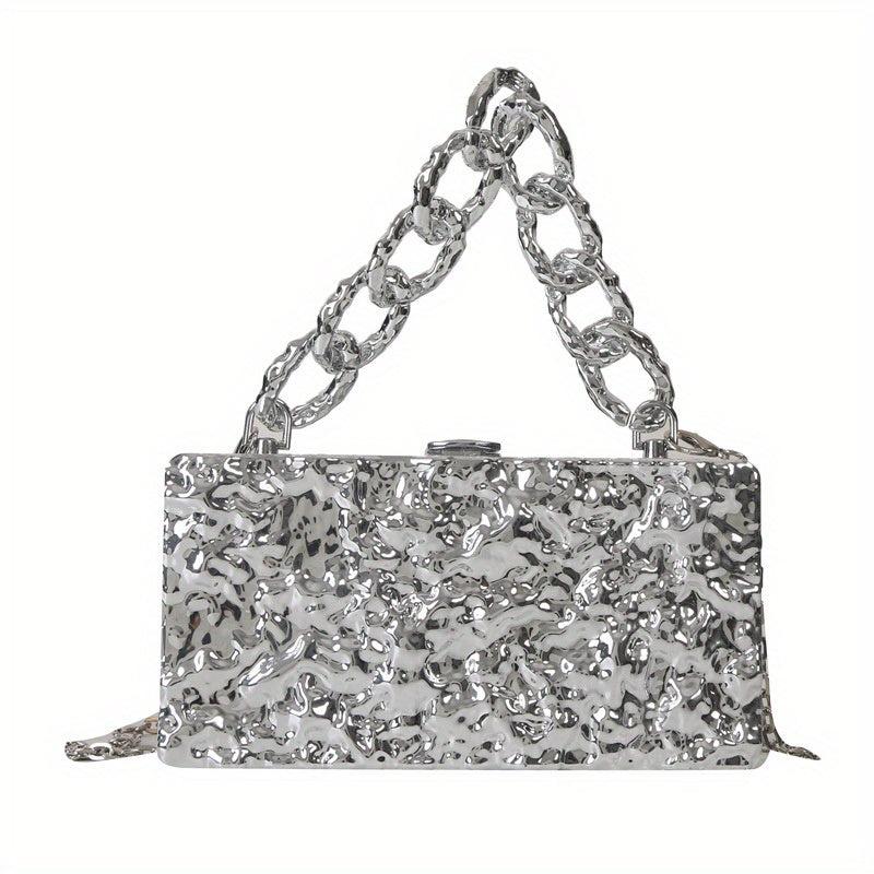 Glitter Acrylic Crossbody Evening Clutch Purse Wedding Party Handbag