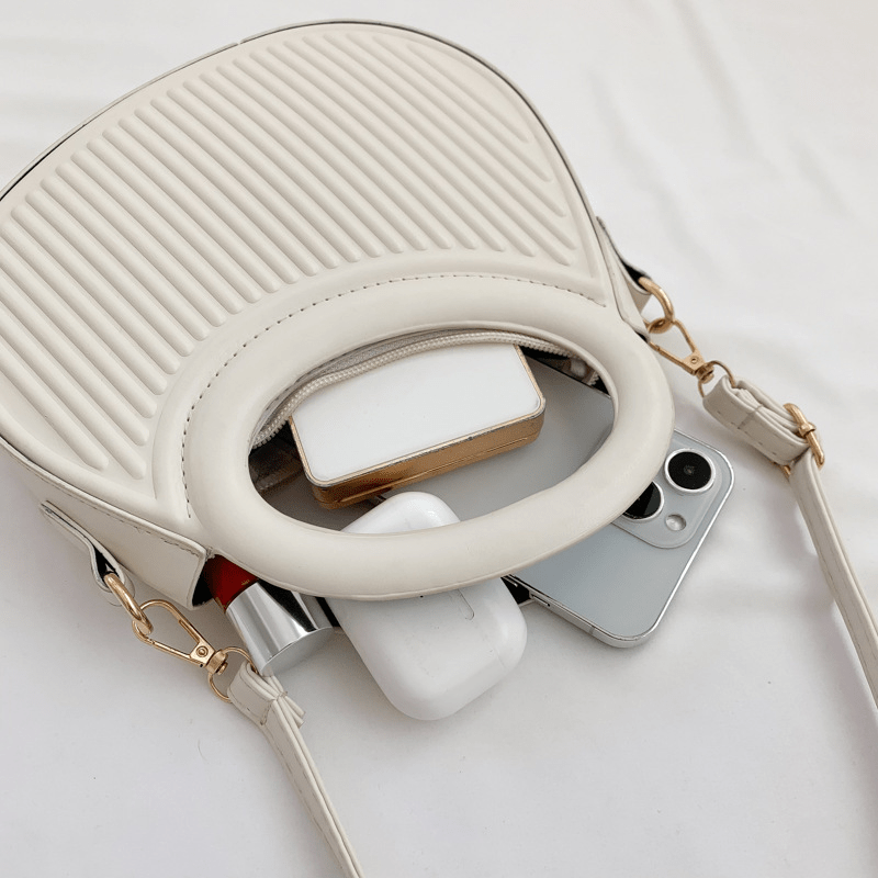 Stylish Crossbody Bag PU Leather Saddle Bag