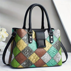 Colorblock Handbags For Women Stitching Detail Crossbody Bag