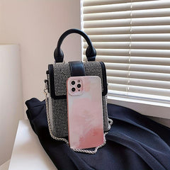 Sparkly Rhinestone Glitter Cell Phone Crossbody Bag