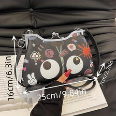 Graffiti Print Crossbody Bag Cartoon Shoulder Bag