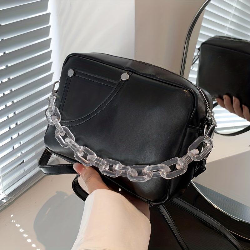 Mini Crossbody Sling Bag Chain Chest Bag Women's Casual Shoulder Purse Handbag