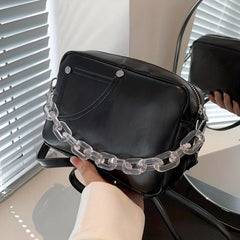 Mini Crossbody Sling Bag Chain Chest Bag Women's Casual Shoulder Purse Handbag