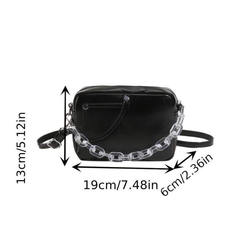 Mini Crossbody Sling Bag Chain Chest Bag Women's Casual Shoulder Purse Handbag