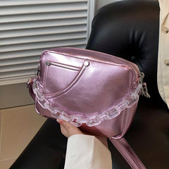 Mini Crossbody Sling Bag Chain Chest Bag Women's Casual Shoulder Purse Handbag