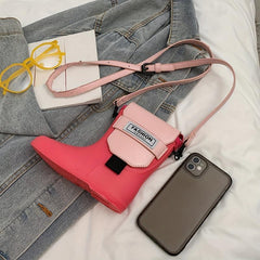 Mini Shoe Crossbody Bag PU Leather Textured Bag