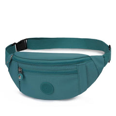Casual Nylon Fanny Pack Double Zipper Crossbody Bag Durable Waist Bag