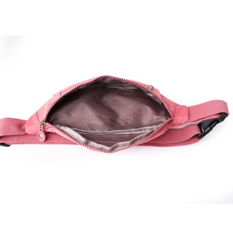 Casual Nylon Fanny Pack Double Zipper Crossbody Bag Durable Waist Bag