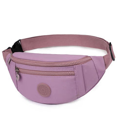 Casual Nylon Fanny Pack Double Zipper Crossbody Bag Durable Waist Bag