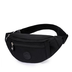 Casual Nylon Fanny Pack Double Zipper Crossbody Bag Durable Waist Bag