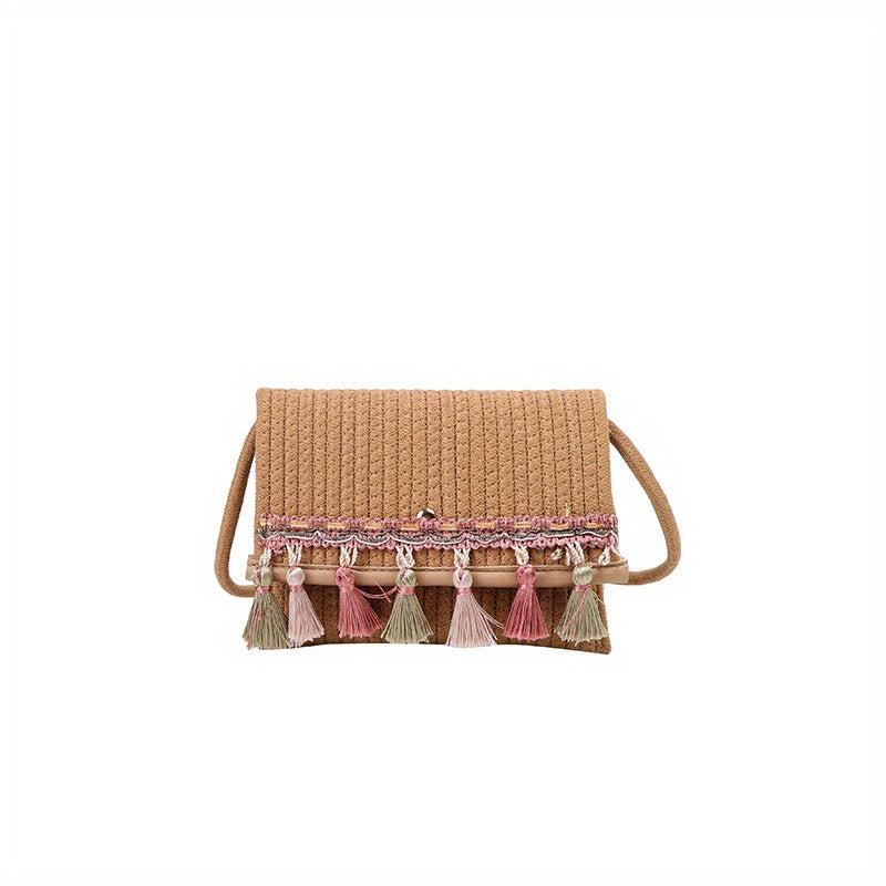 Vintage Ethnic Style Crossbody Bag Retro Bohemian Shoulder Bag