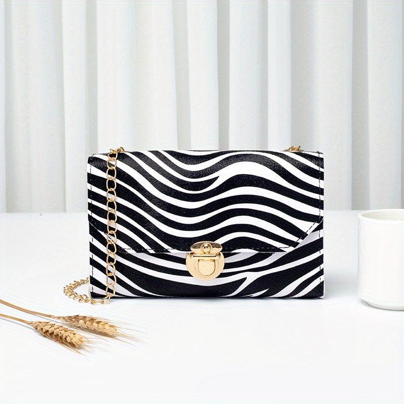 Animal Print Flap Shoulder Bag Square Crossbody Bag