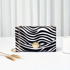 Animal Print Flap Shoulder Bag Square Crossbody Bag