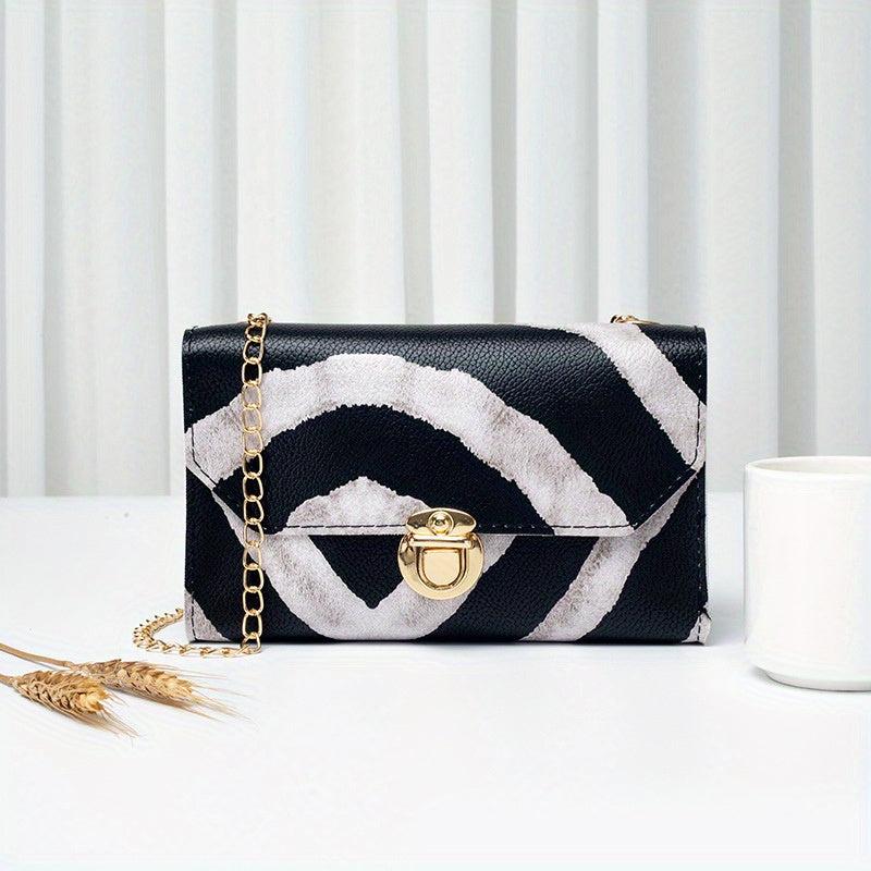 Animal Print Flap Shoulder Bag Square Crossbody Bag
