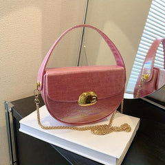 Mini Pink Crossbody Saddle Bag Shoulder Phone Bag Women's Casual Handbag