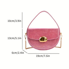 Mini Pink Crossbody Saddle Bag Shoulder Phone Bag Women's Casual Handbag