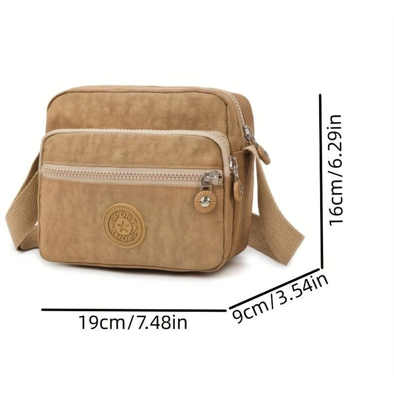 Portable Square Shoulder Bag Zipper All Match Crossbody Bag