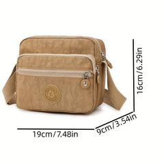 Portable Square Shoulder Bag Zipper All Match Crossbody Bag