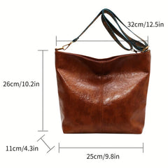 Geometric Pattern Shoulder Bag Vintage Style Large Capacity Handbag