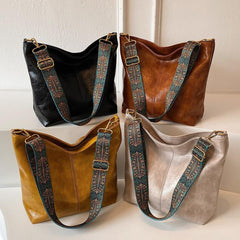 Geometric Pattern Shoulder Bag Vintage Style Large Capacity Handbag