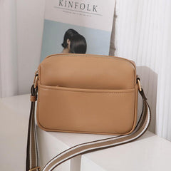 Square Zipper Shoulder Bag PU Leather Crossbody Purse