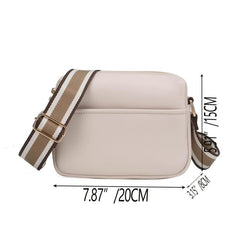 Square Zipper Shoulder Bag PU Leather Crossbody Purse