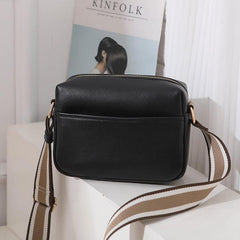 Square Zipper Shoulder Bag PU Leather Crossbody Purse
