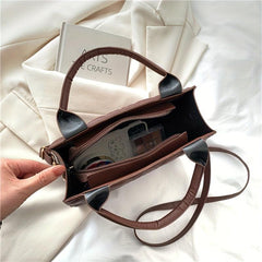 Solid Quilted Square Shoulder Bag All Match Satchel Bag