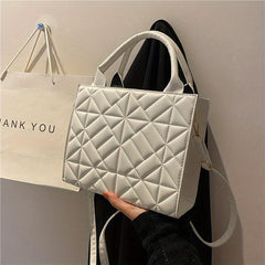 Solid Quilted Square Shoulder Bag All Match Satchel Bag