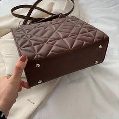 Solid Quilted Square Shoulder Bag All Match Satchel Bag