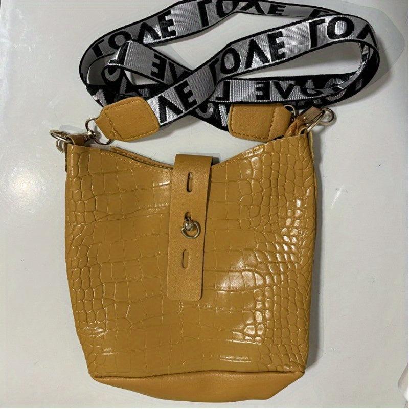 Crocodile Pattern Crossbody Bag PU Leather Shoulder Bag
