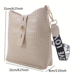 Crocodile Pattern Crossbody Bag PU Leather Shoulder Bag