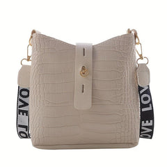 Crocodile Pattern Crossbody Bag PU Leather Shoulder Bag