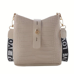 Crocodile Pattern Crossbody Bag PU Leather Shoulder Bag
