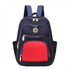 Solid Nylon Backpack Women's Casual School & Travel Bag