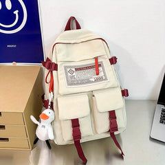 Letter Print Backpack Large Capacity Campus Style Schoolbag Travel