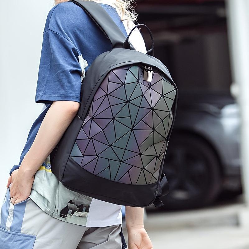 Holographic Reflective Backpack for Women - Travel Shoulder Zipper Bag
