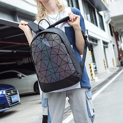 Holographic Reflective Backpack for Women - Travel Shoulder Zipper Bag
