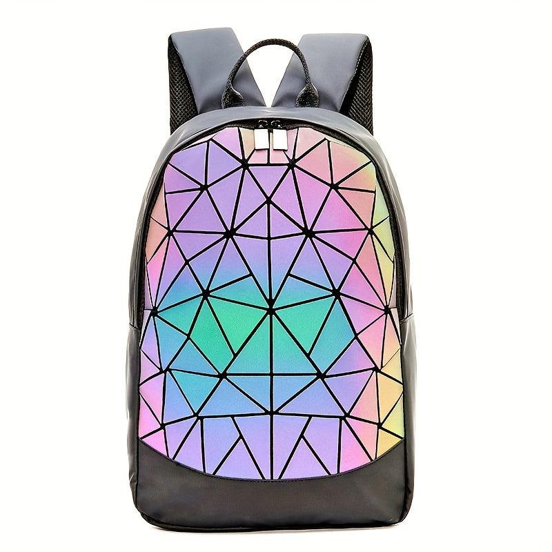 Holographic Reflective Backpack for Women - Travel Shoulder Zipper Bag