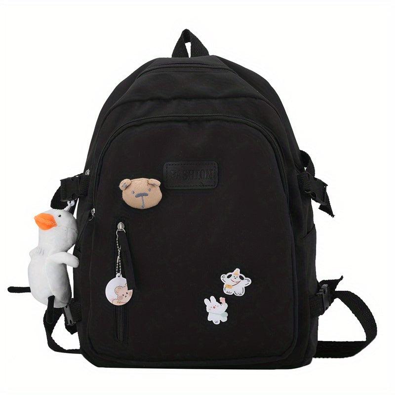 Letter Patch Decor Backpack Preppy Style School Bag